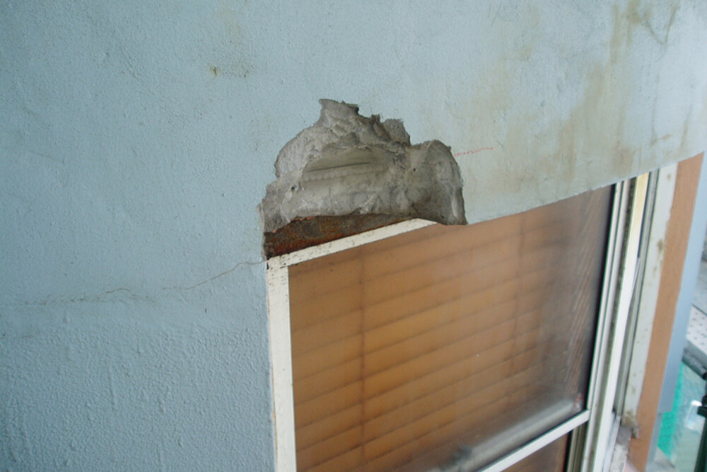 Exposed Rusted Reinforcing - Cocnrete Repair - Remedial Building Services