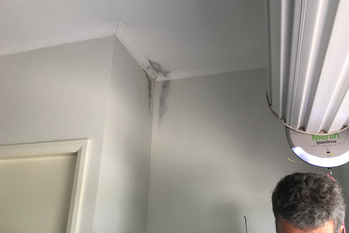 Signs Of Water Leaks In The Corner Of The Ceiling - Water Leaks Repair - Remedial Building Services