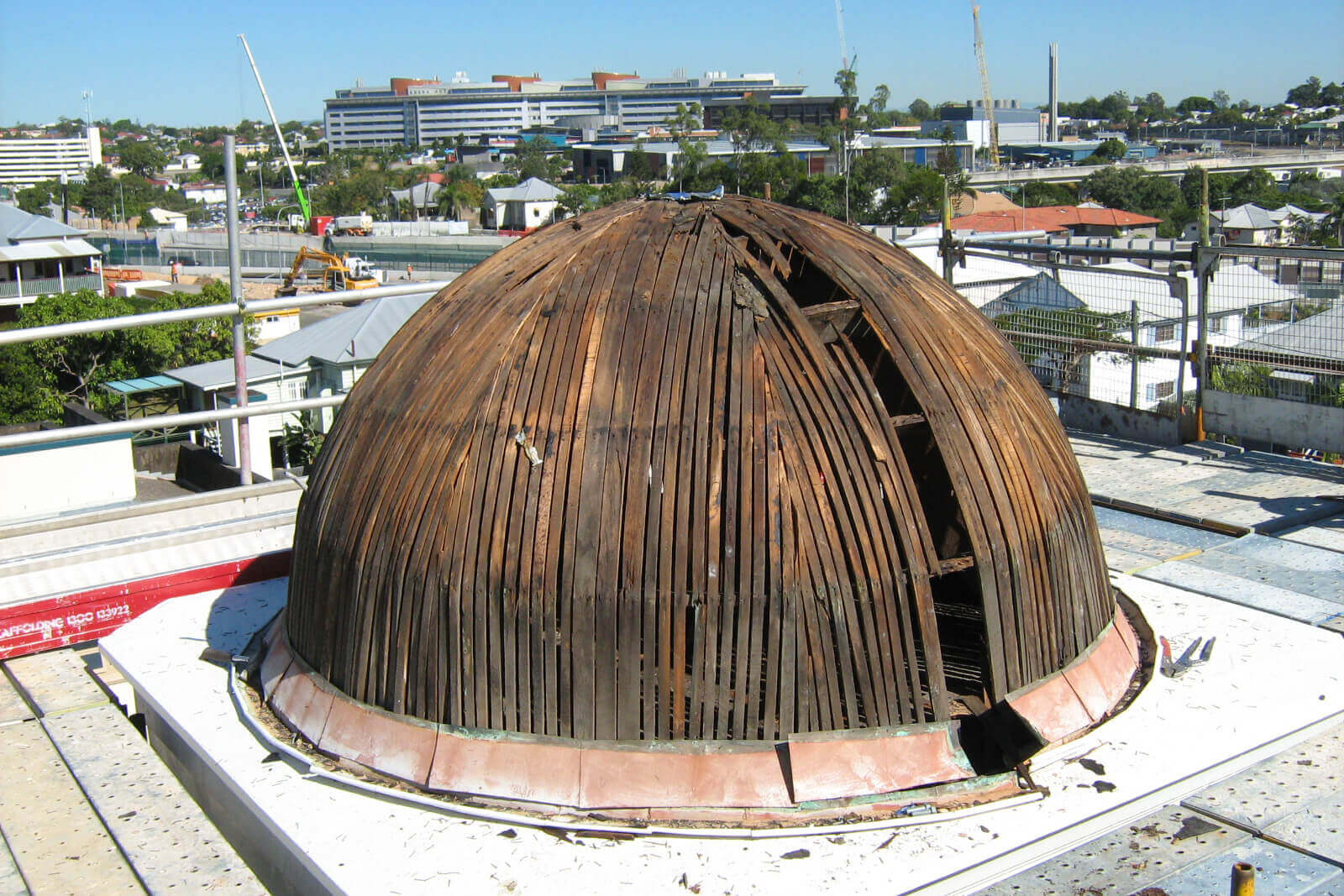 The Church Dome As It Appeared When Stripped Back - Concrete Spalling - Remedial Building Services