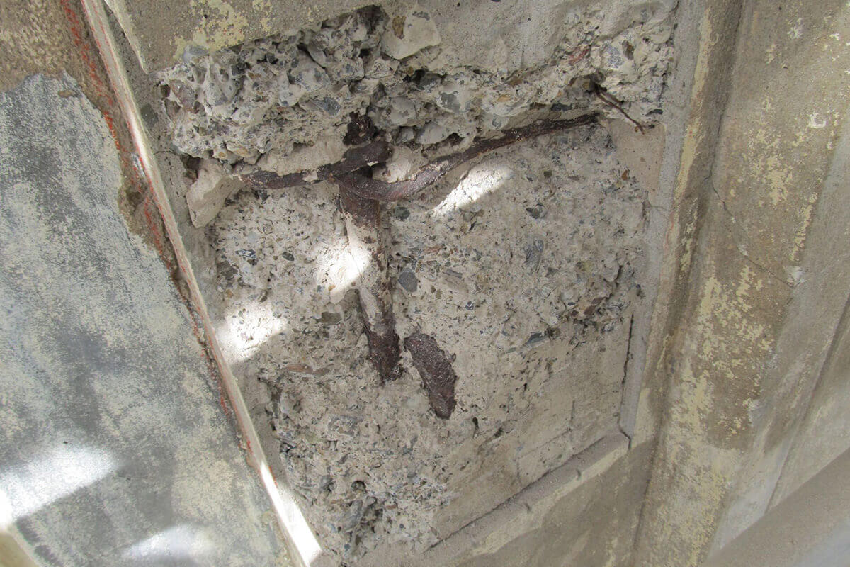 Rusted Reinforcement Under Concrete - Structural Repair - Remedial Building Services